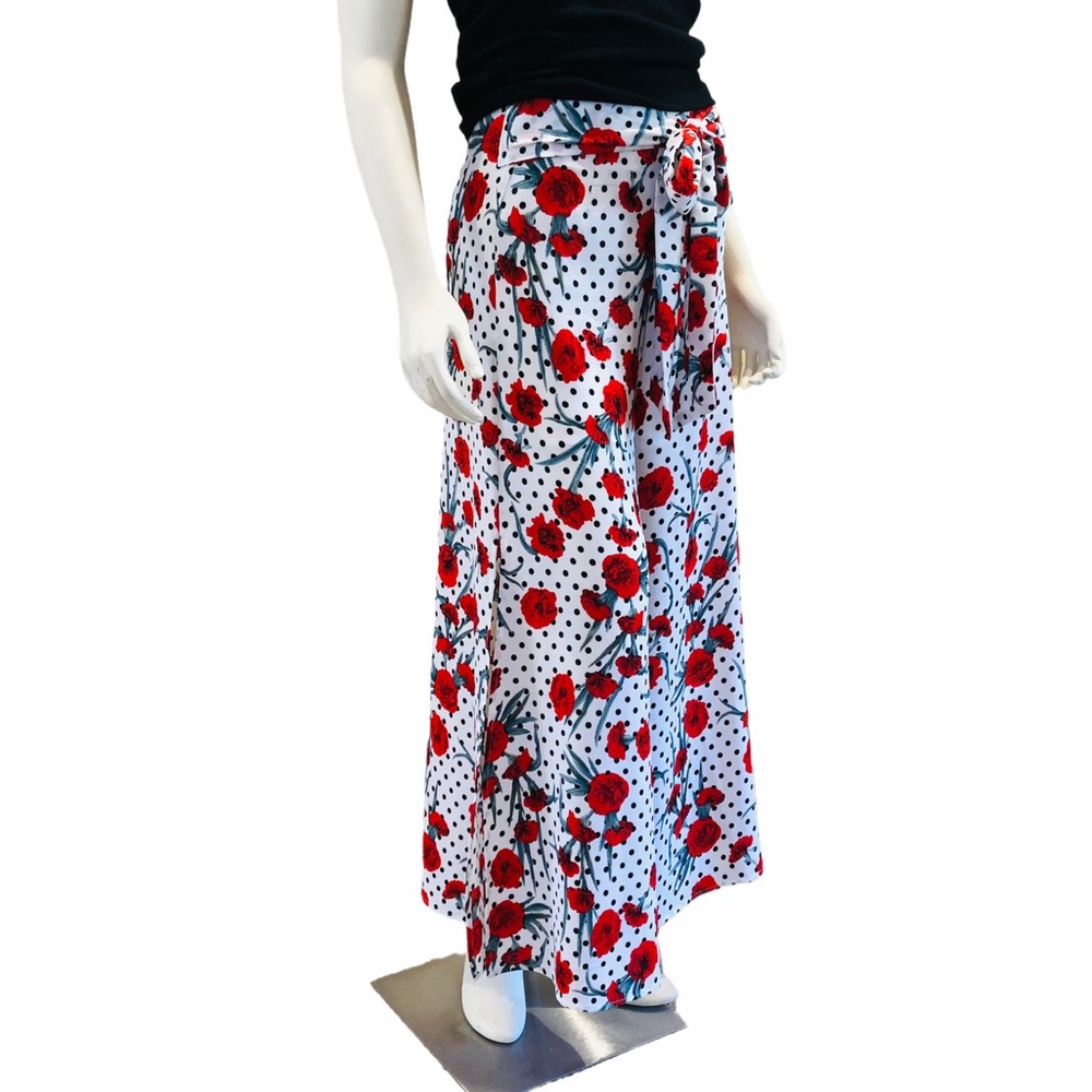 Floral and Polka Dot Wide Leg Palazzo Pants